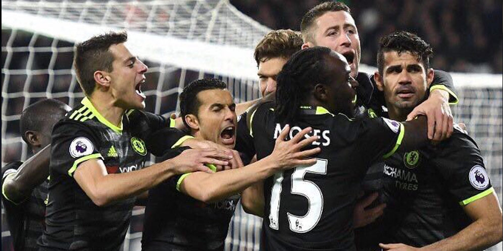 Selebrasi pemain Chelsea.