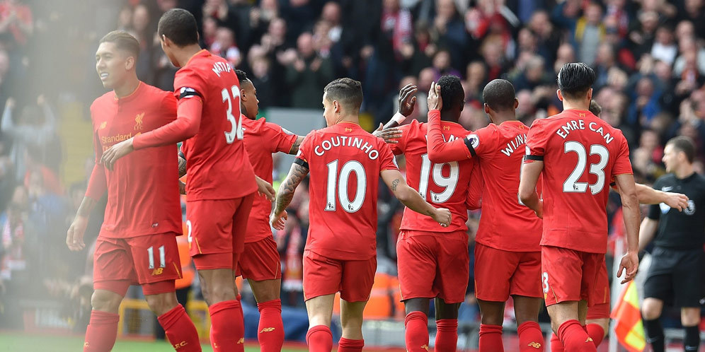 Selebrasi pemain Liverpool