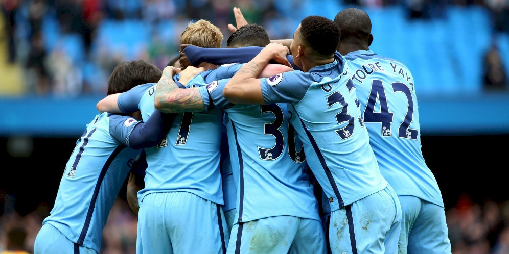 Selebrasi pemain Manchester City
