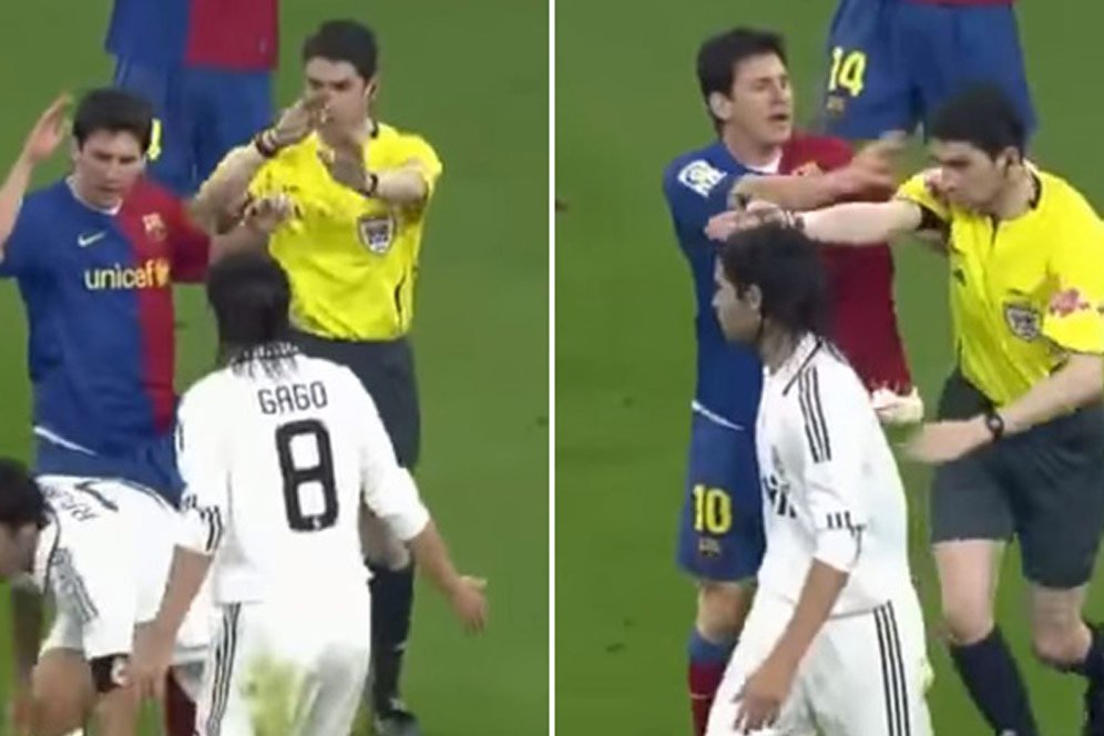 Messi Juga Pernah Dorong Wasit di Clasico, Tapi Lolos Sanksi Messi Juga Pernah Dorong Wasit di Clasico, Tapi Lolos Sanksi