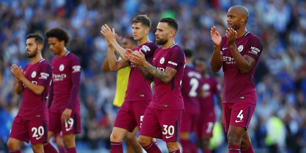 Pemain Manchester City usai lawan Brighton.
