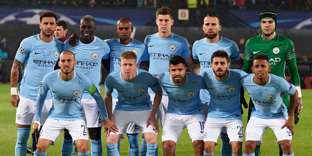 Skuat Manchester City saat lawan Feyenoord.