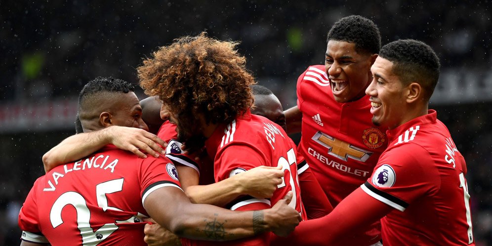 Selebrasi pemain Manchester United.