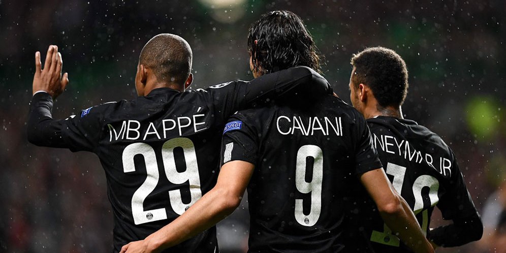 Kylian Mbappe, Edinson Cavani dan Neymar,