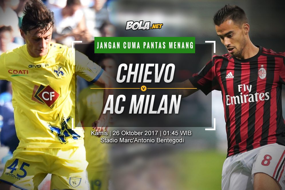 Data dan Fakta Serie A: Chievo vs AC Milan