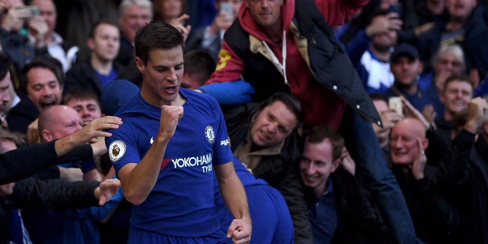 Selebrasi Cesar Azpilicueta.