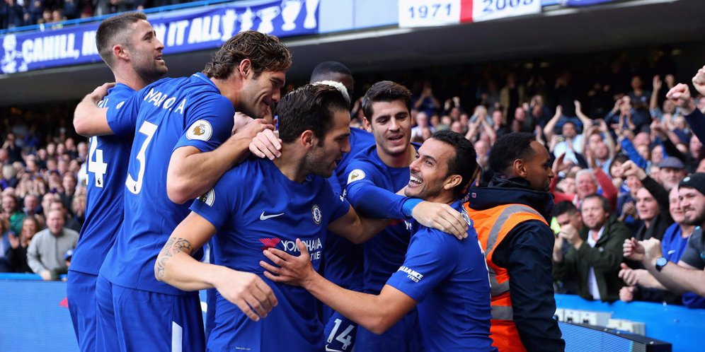 Selebrasi pemain Chelsea.