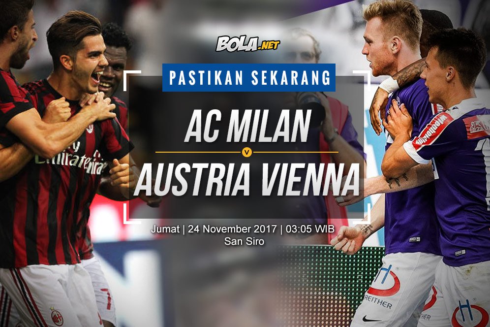 Prediksi AC Milan vs Austria Vienna 24 November 2017