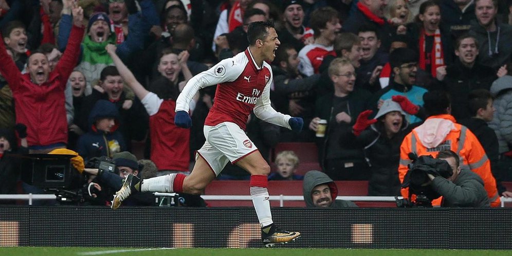 Selebrasi Alexis Sanchez.