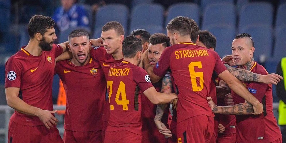 Selebrasi pemain AS Roma
