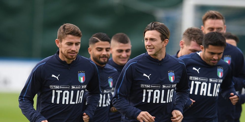 Latihan timnas Italia.