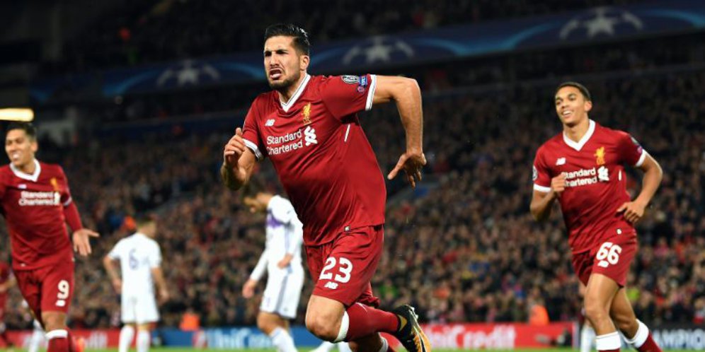 Emre Can rayakan golnya ke gawang Maribor.