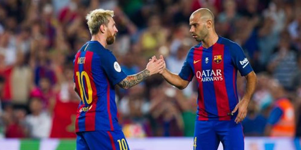 Lionel Messi dan Javier Mascherano