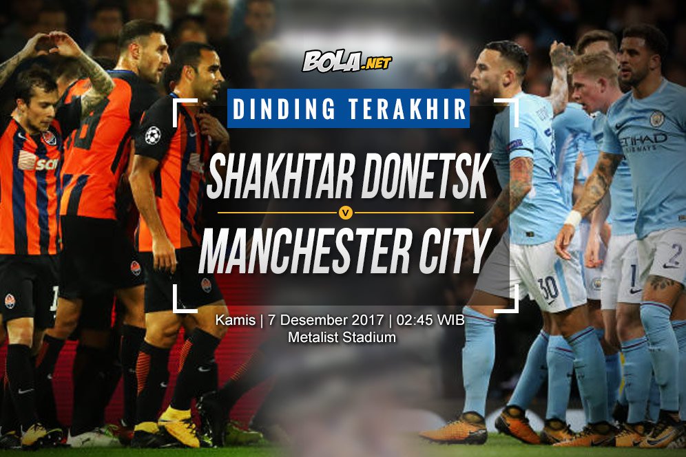 Data dan Fakta Liga Champions: Shakhtar Donetsk vs Manchester City