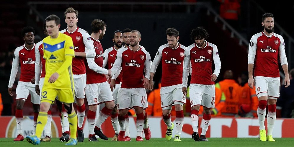 Pemain Arsenal saat lawan BATE.