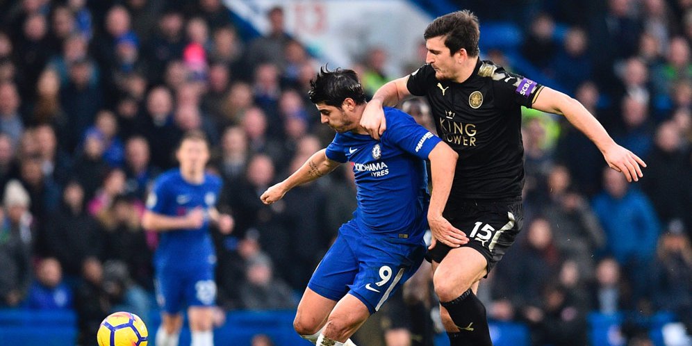 Alvaro Morata saat lawan Leicester.