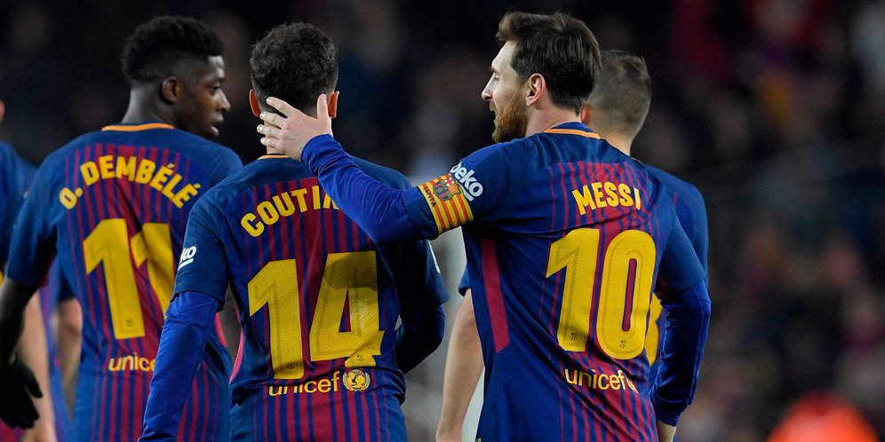 Philippe Coutinho dan Lionel Messi