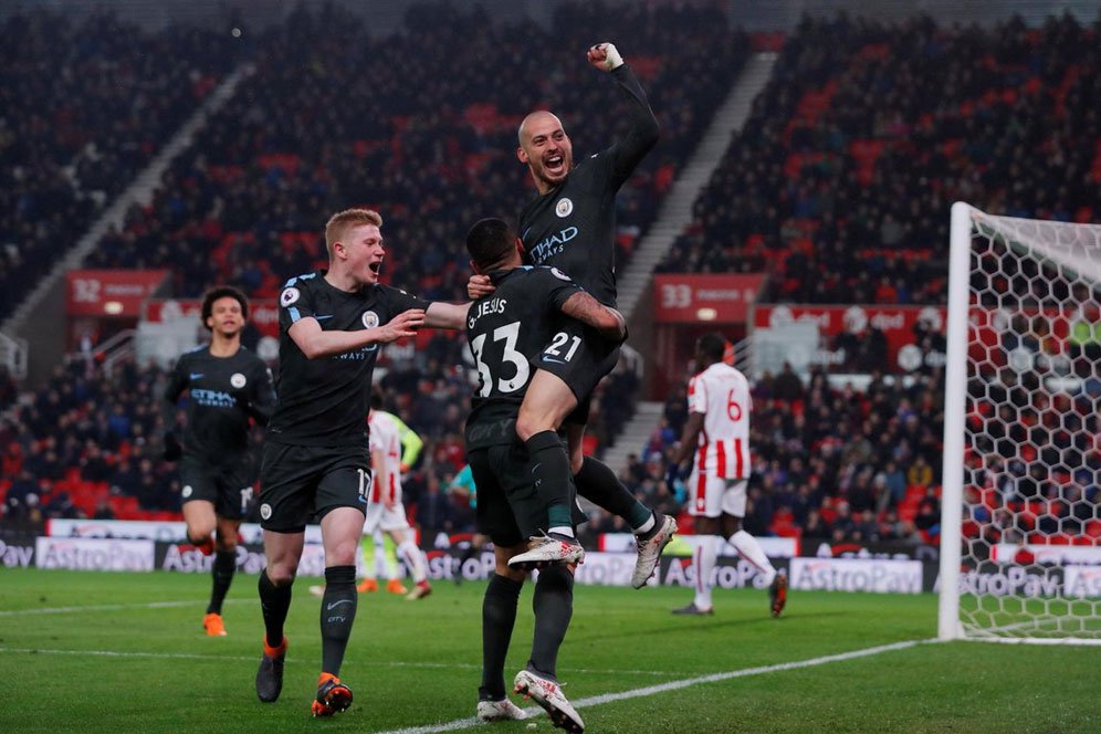 Hasil Pertandingan Stoke City vs Manchester City: Skor 0-2