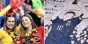 FOTO FANS: Belgia vs Jepang