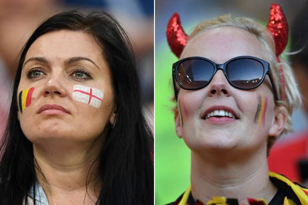 FOTO FANS: Inggris vs Belgia FOTO FANS: Inggris vs Belgia