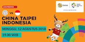 Live Streaming Asian Games 2018 di SCTV: China Taipei vs Indonesia Live Streaming Asian Games 2018 di SCTV: China Taipei vs Indonesia