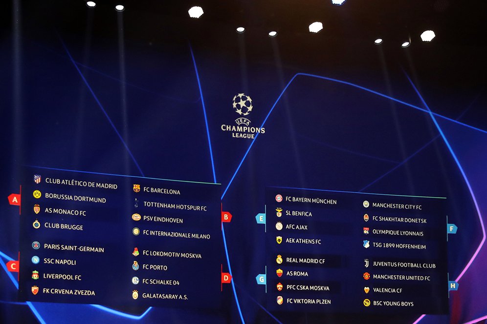 Jadwal Lengkap Fase Grup Liga Champions 2018-19 Jadwal Lengkap Fase Grup Liga Champions 2018-19