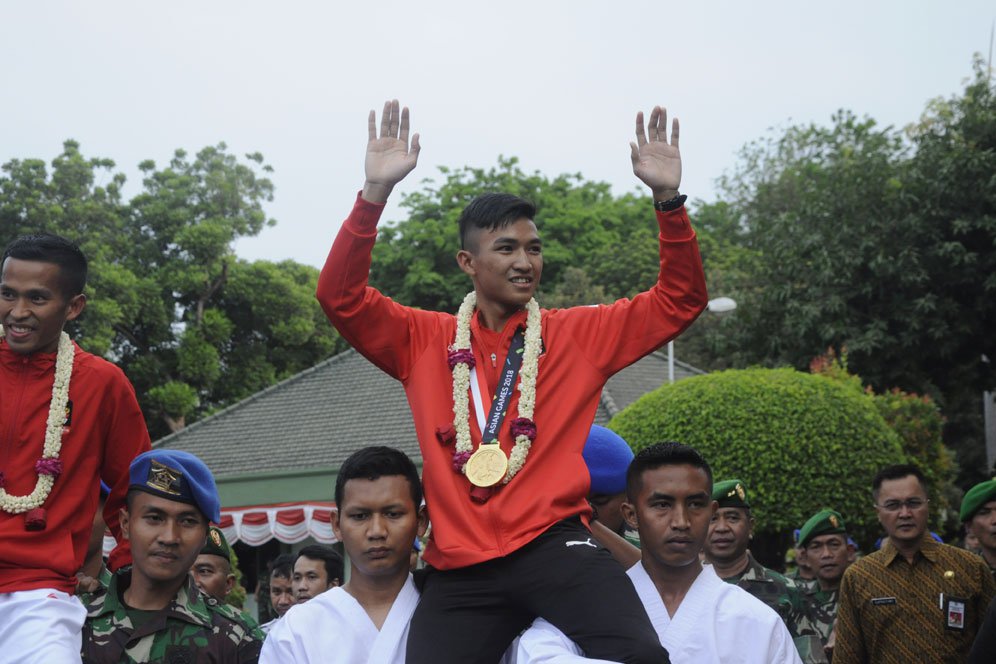 Raih Medali Emas Asian Games 2018, Serda Rifki Disambut Bak Pahlawan