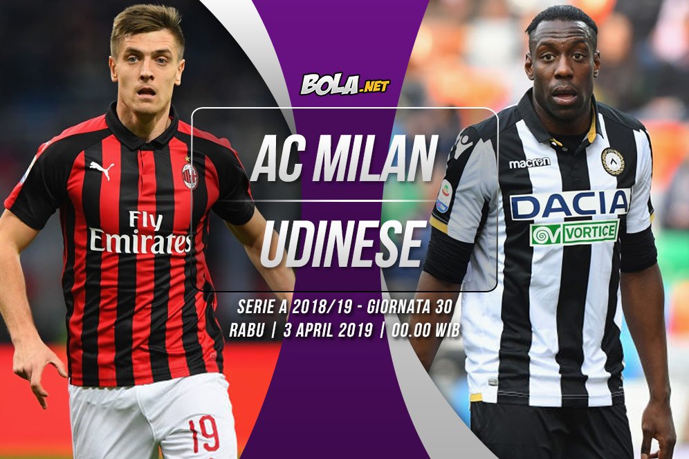 Prediksi AC Milan vs Udinese 3 April 2019 Prediksi AC Milan vs Udinese 3 April 2019