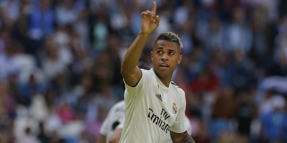 Mariano Diaz rayakan golnya ke gawang Villarreal. (c) AP Photo