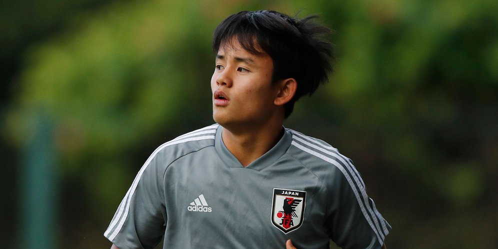 Pemain Real Madrid, Takefusa Kubo ketika berlatih bersama Timnas Jepang (c) AP Photo