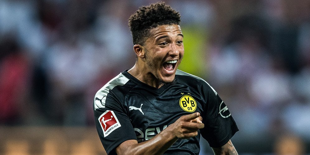 Selebrasi Jadon Sancho. (c) DFL
