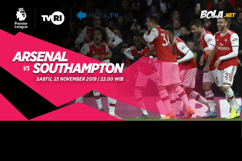 Jadwal dan Siaran Langsung Arsenal vs Southampton di TVRI