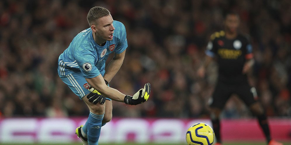 Penjaga gawang Arsenal, Bernd Leno. (c) AP Photo