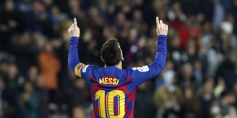 Lionel Messi mencetak hattrick ke gawang Mallorca pada pekan 16 La Liga 2019/2020, Minggu (8/12/2019) dini hari WIB. (c) AP Photo