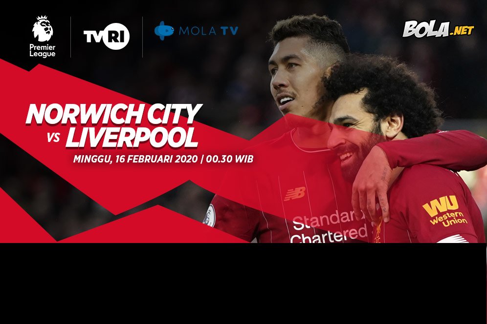 Live Streaming Norwich City vs Liverpool di Mola TV