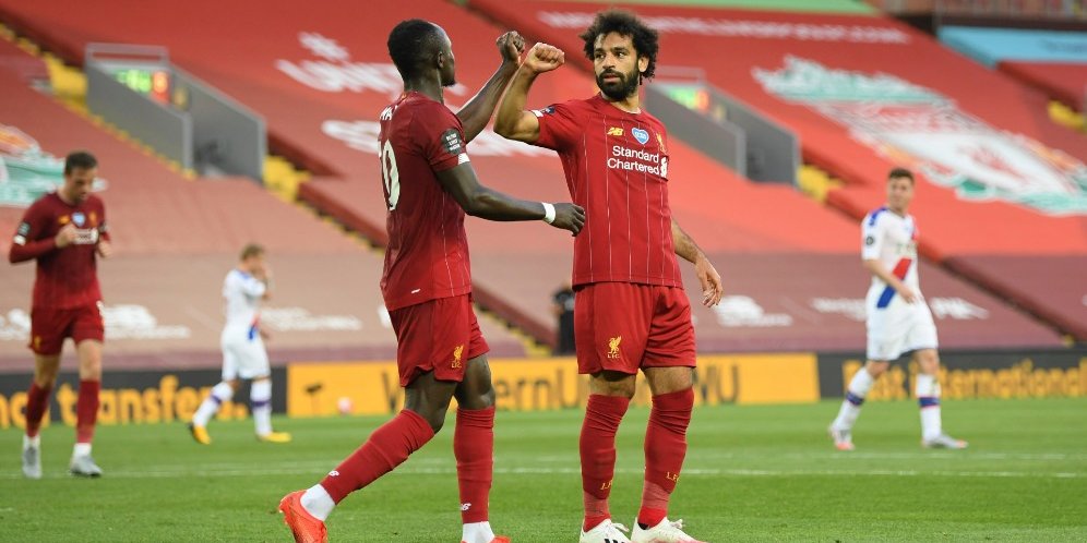 Sadio Mane dan Mohamed Salah antar Liverpool bungkam Crystal Palace 4-0, Kamis (25/6/2020) (c) AP Photo