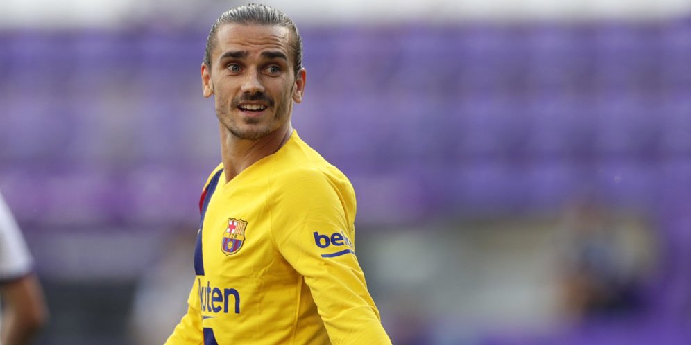 Antoine Griezmann pada laga pekan ke-36 La Liga musim 2019/2020 melawan Real Valladolid, Minggu (12/7/2020) dini hari WIB (c) AP Photo