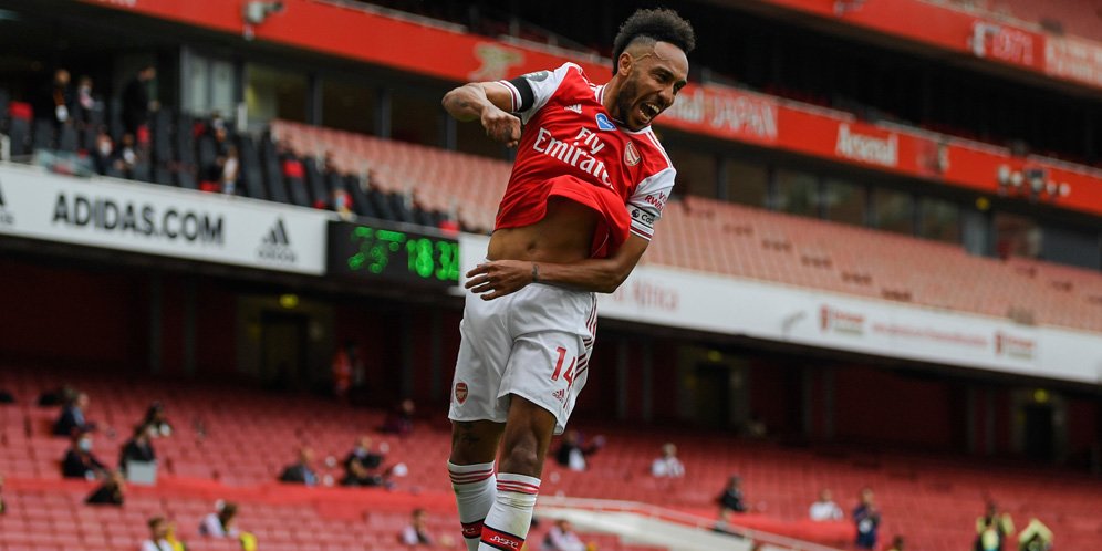 Striker Arsenal, Pierre-Emerick Aubameyang. (c) AP Photo
