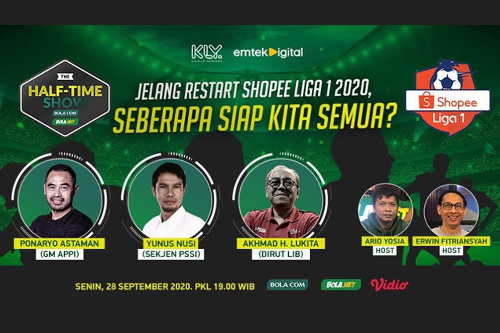 Ikuti Webinar Half-Time Show: Jelang Restart Shopee Liga 1 2020, Seberapa Siap Kita Semua? Ikuti Webinar Half-Time Show: Jelang Restart Shopee Liga 1 2020, Seberapa Siap Kita Semua?