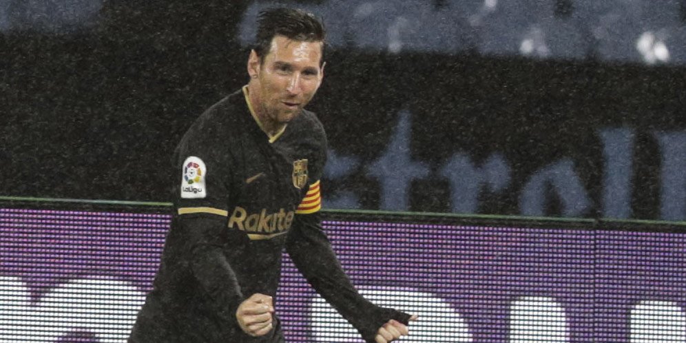 Aksi Lionel Messi pada laga melawan Celta Vigo di pekan keempat La Liga 2020/2021 (c) AP Photo