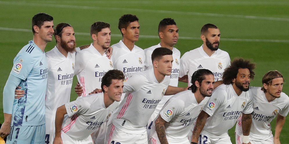 Starting XI Real Madrid saat melawan Real Valladolid. (c) AP Photo