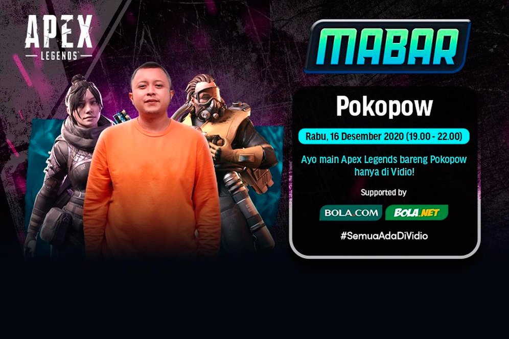 Live Streaming MABAR Apex Legend Bareng Pokopow di Vidio, 16 Desember 2020 Live Streaming MABAR Apex Legend Bareng Pokopow di Vidio, 16 Desember 2020