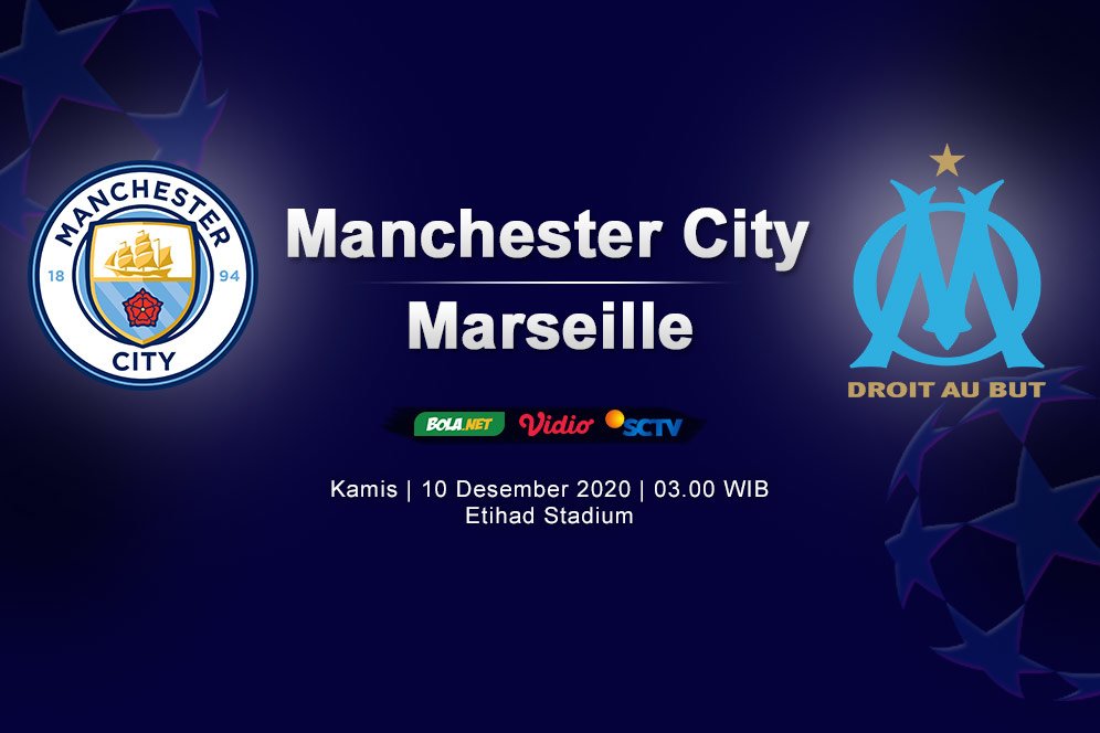 Prediksi Manchester City vs Marseille 10 Desember 2020