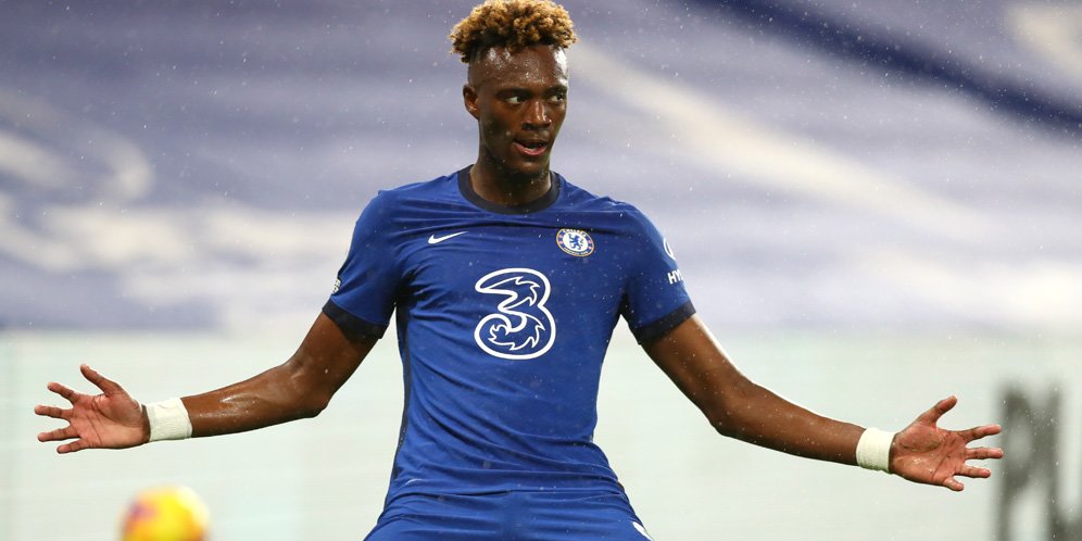 Selebrasi Tammy Abraham, striker Chelsea. (c) AP Photo