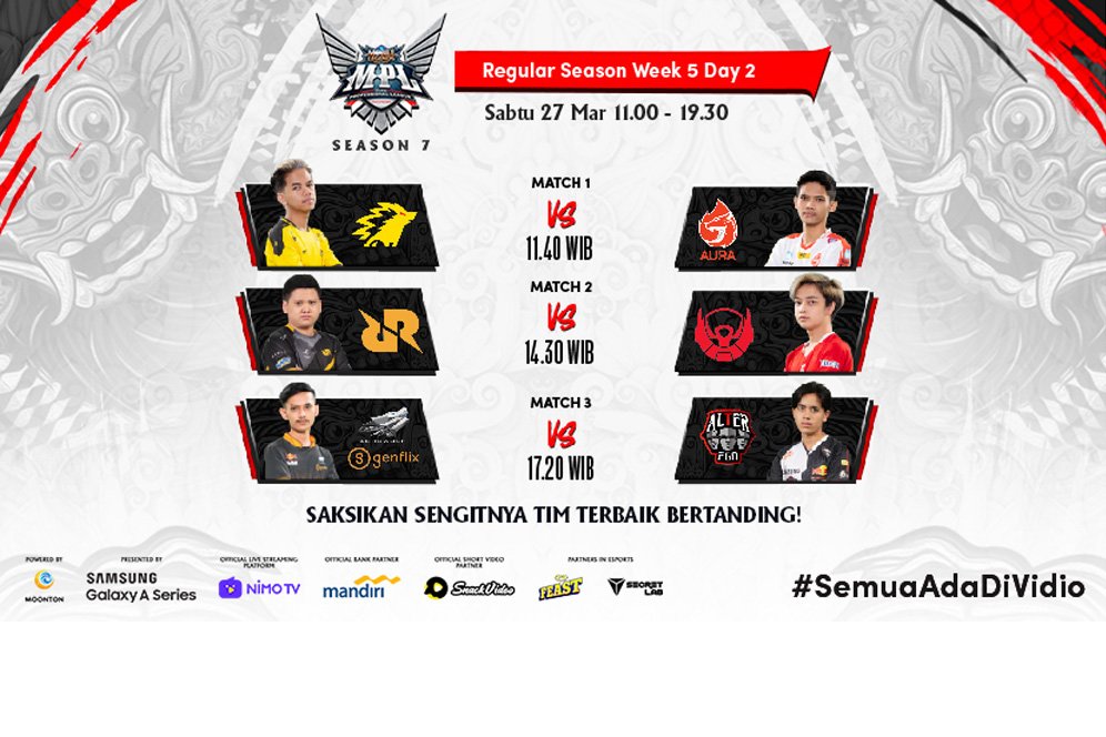Jadwal MPL ID Season 7 di Vidio, Sabtu 27 Maret 2021: Hadapi BTR, RRQ Hoshi Usung Misi Kemenangan Jadwal MPL ID Season 7 di Vidio, Sabtu 27 Maret 2021: Hadapi BTR, RRQ Hoshi Usung Misi Kemenangan