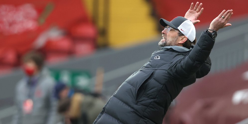 Reaksi Jurgen Klopp di laga Liverpool vs Fulham, Premier League 2020/21. (c) AP Photo