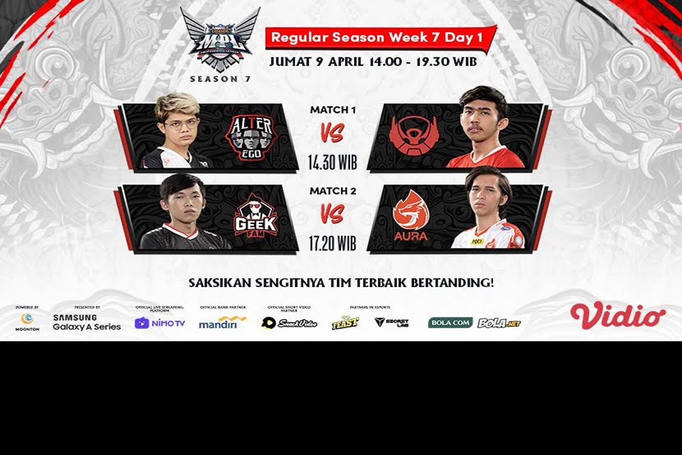 Jadwal MPL Season 7 Pekan ke-6 di Vidio, Jumat 9 April 2021: Ada Alter Ego vs BTR Jadwal MPL Season 7 Pekan ke-6 di Vidio, Jumat 9 April 2021: Ada Alter Ego vs BTR
