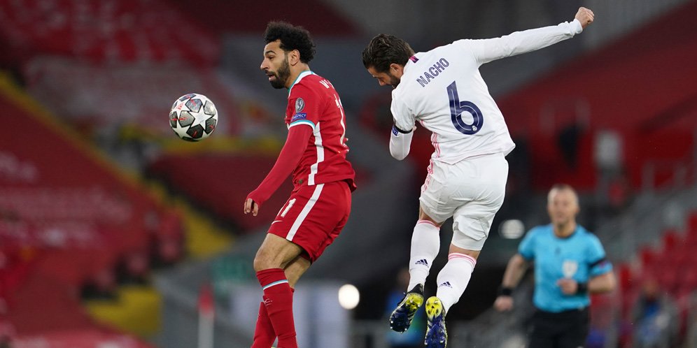 Duel Liverpool vs Real Madrid, Liga Champions 2020/21. (c) AP Photo