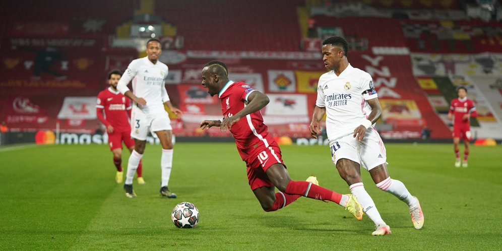 Duel Liverpool vs Real Madrid, Liga Champions 2020/21. (c) AP Photo