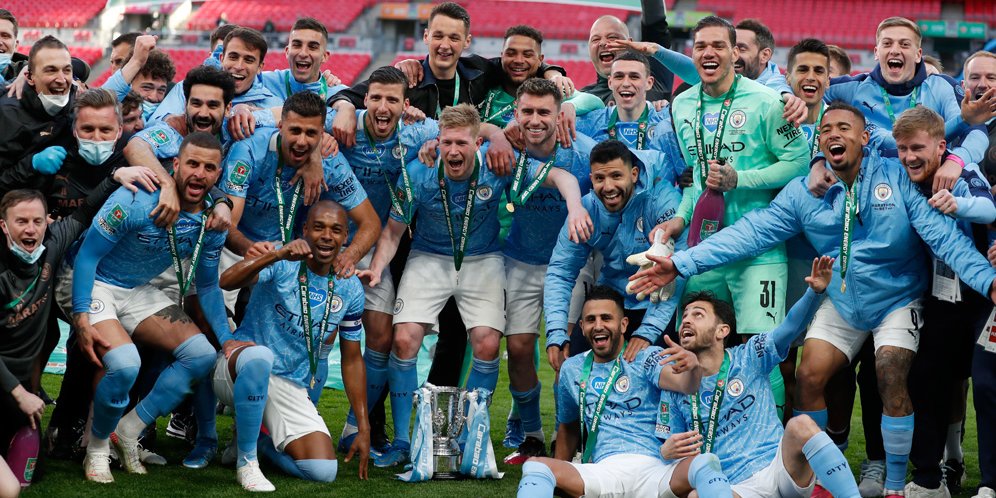 Manchester City juara Carabao Cup 2020/21. (c) AP Photo